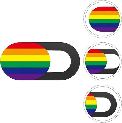 DOITOOL 3pcs Webcam Cover Set for Laptop Tablet Computer, Rainbow Stripe Privacy Covers for Desktop and Portable Devices, Protective Lens Guard in Saudi Arabia