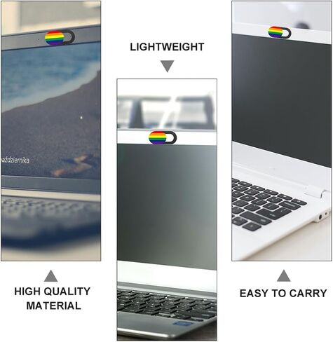 DOITOOL 3pcs Webcam Cover Set for Laptop Tablet Computer, Rainbow Stripe Privacy Covers for Desktop and Portable Devices, Protective Lens Guard in Saudi Arabia