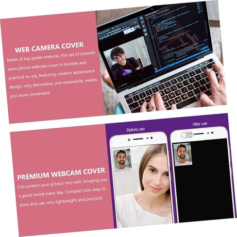 VILLCASE 6pcs Laptop and Phone Webcam Privacy Covers Strong Adhesive, Marble Pattern Camera Protection Patch Set for Notebooks and Mobile Devices, Compatible Computers and in Saudi Arabia