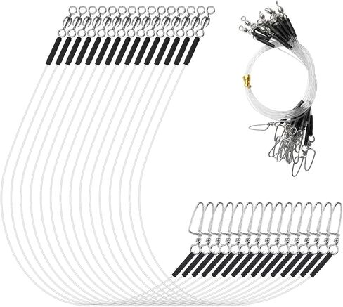 DONQL Fluorocarbon Fishing Leaders with Swivel Snaps 15Pcs Wire Leader Line in Saudi Arabia