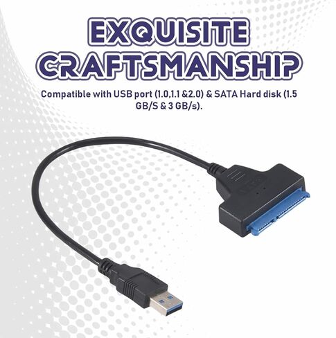 USB Sata Cable Sata 3 to USB 3.0 Adapter 2.5 HDD/SSD Plug & Play in Saudi Arabia