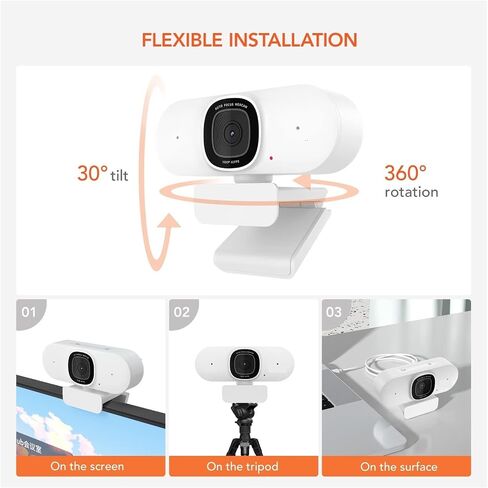 V15AF 75° Wide Angle Webcam 2K Full HD 30fps with Microphone in Kuwait