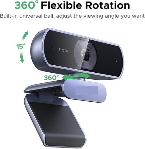 2K Webcam with Microphone, Full HD USB Web Camera in Kuwait