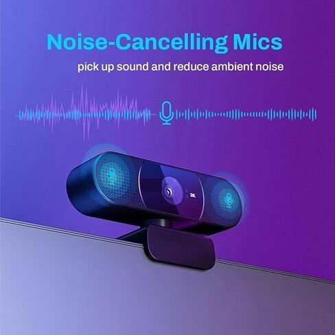 Webcam 2K 1080P Streaming Autofocus USB with Microphones in Kuwait