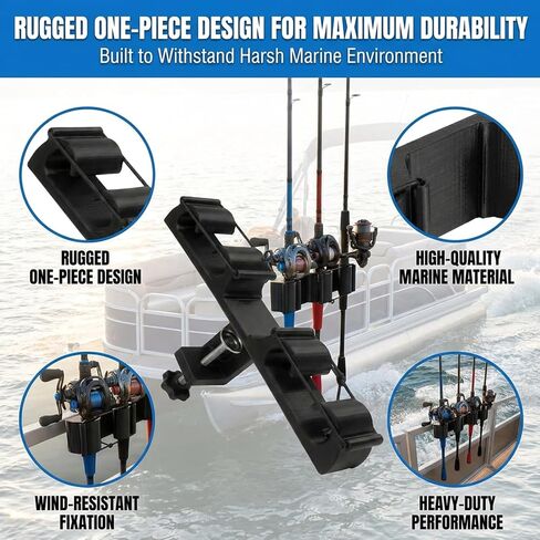 Pontoon Rod Holders for Square Rail,Heavy Duty Pontoon Boat Accessories in Saudi Arabia