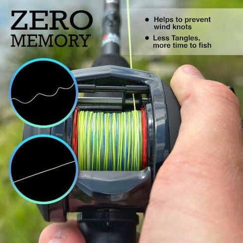 Reaction Tackle Braided Fishing Line - Pro Grade Power Performance for Saltwater or Freshwater Fish - Colored Fishing Line Braid for Extra Visibility in Saudi Arabia