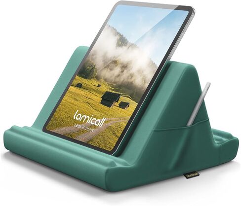 Lamicall Tablet Pillow Holder, Pillow Soft Pad - Bed Stand for Lap with Pocket & 4 Viewing Angles, for iPad Pro 11, 10.5, 12.9 Air Mini, Kindle, Tabs, 4-13" Phone and Tablet, Green in Saudi Arabia