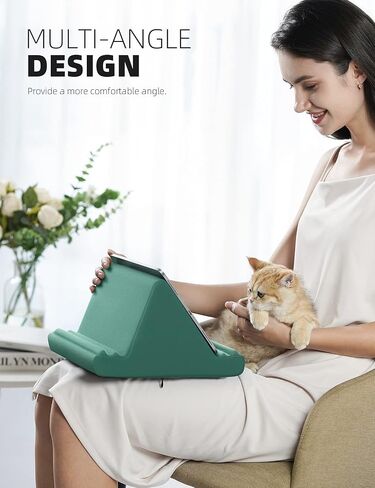 Lamicall Tablet Pillow Holder, Pillow Soft Pad - Bed Stand for Lap with Pocket & 4 Viewing Angles, for iPad Pro 11, 10.5, 12.9 Air Mini, Kindle, Tabs, 4-13" Phone and Tablet, Green in Saudi Arabia