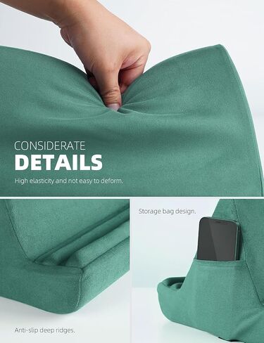 Lamicall Tablet Pillow Holder, Pillow Soft Pad - Bed Stand for Lap with Pocket & 4 Viewing Angles, for iPad Pro 11, 10.5, 12.9 Air Mini, Kindle, Tabs, 4-13" Phone and Tablet, Green in Saudi Arabia