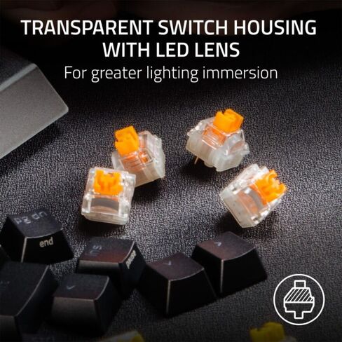 Razer Mechanical Switches Replacement Pack for Gaming Keyboard: Gen-3 Orange Tactile Switches- 2.0mm Actuation Point at 50g- Transparent Housing- 3 Pin- Box-Style Cross Stem- 36 pcs RC21-02040300-R3M1 in Saudi Arabia