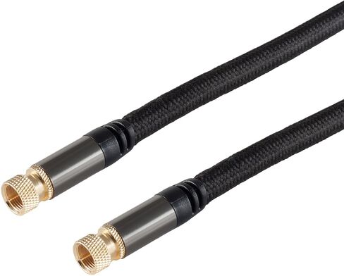 1aTTack.de BlackCotton SAT Cable 1.5 m 4X Shielded Copper Double Shielded Gold-Plated Connectors Textile Sheath Black Metal Housing in Saudi Arabia