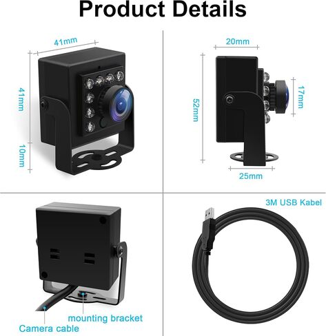 كاميرا عين السمكة USB 1080P رؤية ليلية ونهارية للكمبيوتر in Kuwait