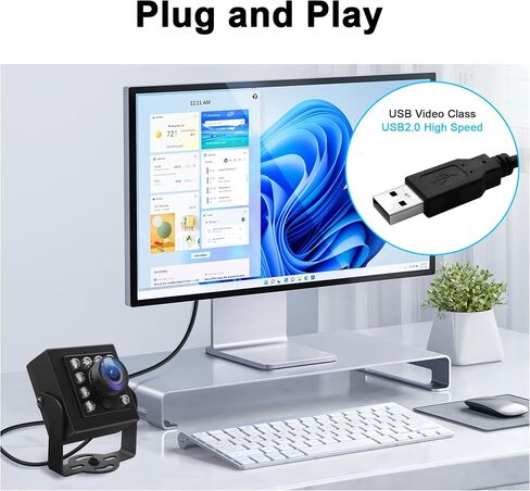 كاميرا عين السمكة USB 1080P رؤية ليلية ونهارية للكمبيوتر in Kuwait
