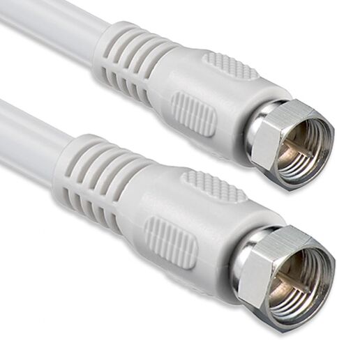 1aTTack.de SAT Antenna Cable 2.5 Meters 2X Shielded F Plug > F Plug (Fully Shielded) SAT White FF 85db in Saudi Arabia