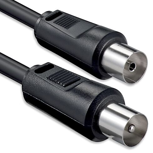 SAT Antenna Cable 2.5 Meters 2X Shielded coaxial Plug > coaxial Socket Coax Black St-Ku 75db in Saudi Arabia