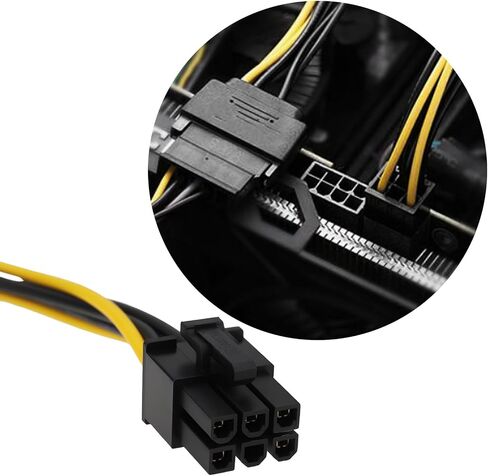 2 Pack Dual SATA 15-Pin to 6-Pin PCIe Power Cable 20cm Compatible with NVIDIA Compatible with AMD in Saudi Arabia