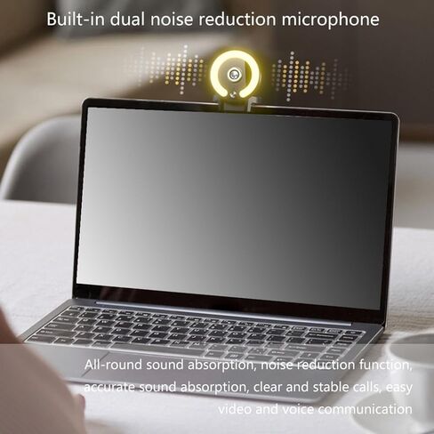 Auto Focuses Webcam 4K Resolution Builts in Rings Light 3 Color Temperatures Reductions Microphones 360 Rotatable in Saudi Arabia