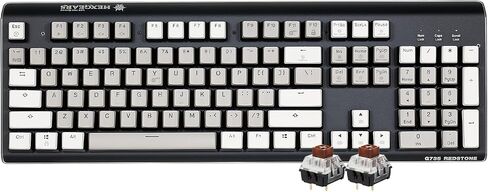 Hexgears GK735 Mechanical Gaming Keyboard Kailh Box White Switch 104 Keys ABS Keycaps Wired Gaming Keyboard with White LED Backlight, Ergonomic Design for Windows Laptop PC Mac (No Light Strip) in Saudi Arabia