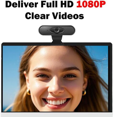 USB Webcam 1080P HD Mini for Laptop Computer Web Camera Built-in Microphones for Living/Video Call/Conference in Kuwait