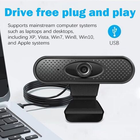 USB Webcam 1080P HD Mini for Laptop Computer Web Camera Built-in Microphones for Living/Video Call/Conference in Kuwait