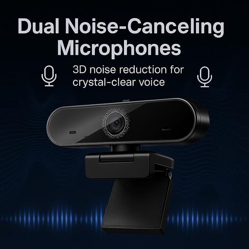 60FPS Business Conference Webcam,Autofocus with HDR,Dual Noise-Canceling Microphones,Privacy Cover,H.264 USB &Play in Kuwait
