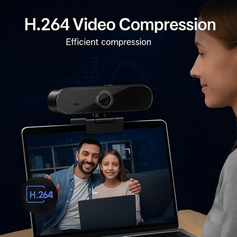 60FPS Business Conference Webcam,Autofocus with HDR,Dual Noise-Canceling Microphones,Privacy Cover,H.264 USB &Play in Kuwait