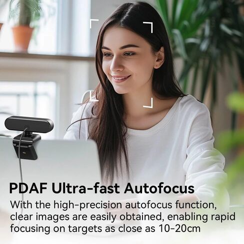 4K Webcam Streaming Web Camera 1080P 60FPS Autofocus USB Computer 73° Cam with Dual Microphone for PC/Laptop in Kuwait