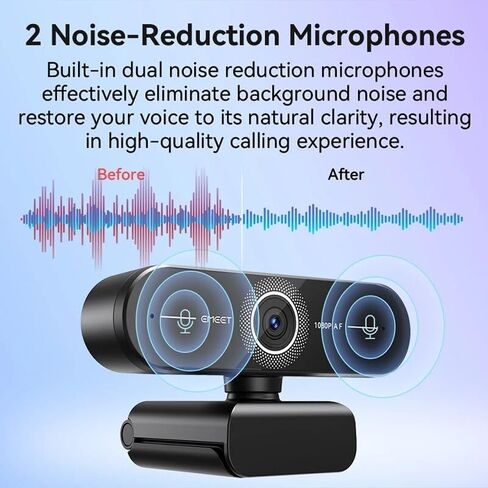 4K Webcam Streaming Web Camera 1080P 60FPS Autofocus USB Computer 73° Cam with Dual Microphone for PC/Laptop in Kuwait