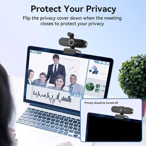 4K Webcam Streaming Web Camera 1080P 60FPS Autofocus USB Computer 73° Cam with Dual Microphone for PC/Laptop in Kuwait