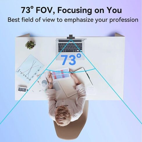 4K Webcam Streaming Web Camera 1080P 60FPS Autofocus USB Computer 73° Cam with Dual Microphone for PC/Laptop in Kuwait