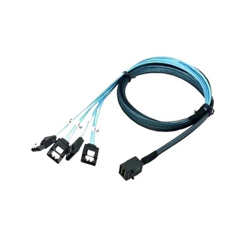 for Mini SAS SFF-8643 to 4 SATA 7pin Hard Disk 6Gbps Data Server Raid Cable 0.5M(1 pcs 8643 Cable) in Saudi Arabia
