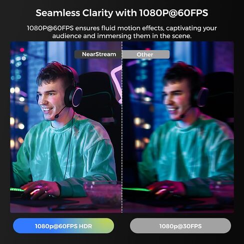 4K Webcam HDR 1080P@60FPS Noise Canceling Mic 45°-95°Adjustable FOV Auto AI Framing for PC in Kuwait