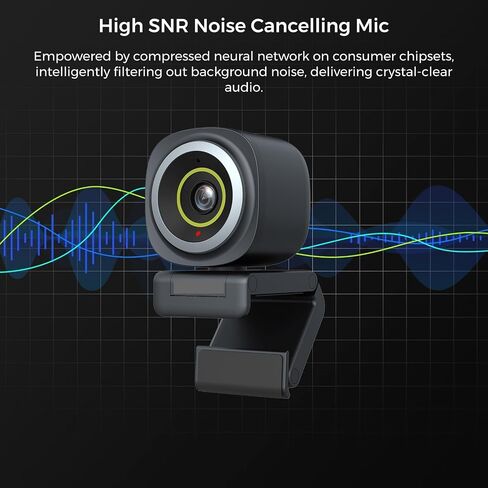 4K Webcam HDR 1080P@60FPS Noise Canceling Mic 45°-95°Adjustable FOV Auto AI Framing for PC in Kuwait