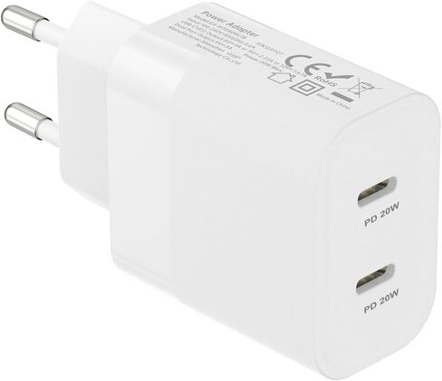 European Fast Charger Europe Travel Adapter Dual USB Type C Block EU Euro in Saudi Arabia