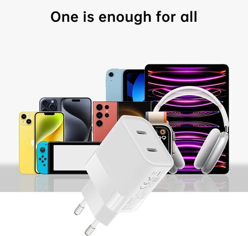 European Fast Charger Europe Travel Adapter Dual USB Type C Block EU Euro in Saudi Arabia