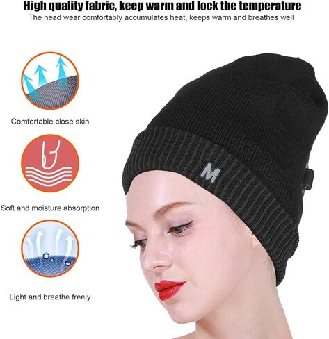LIANGLIDE Heated Hat - Rechargeable Electric Warm for Fishing, Skiing, Motorcycling (Black Border) in Saudi Arabia