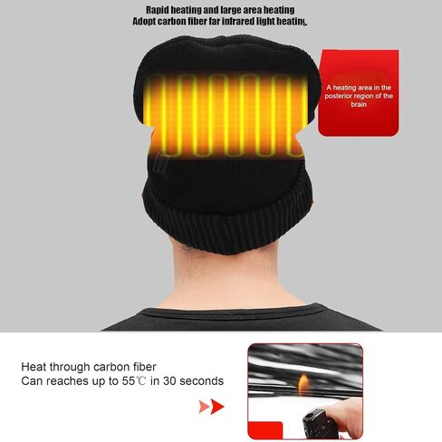 LIANGLIDE Heated Hat - Rechargeable Electric Warm for Fishing, Skiing, Motorcycling (Black Border) in Saudi Arabia
