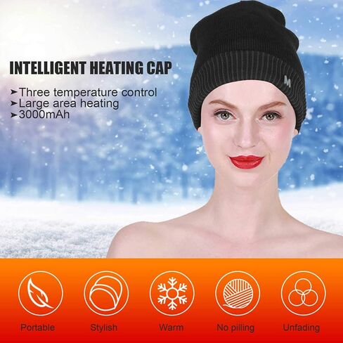 LIANGLIDE Heated Hat - Rechargeable Electric Warm for Fishing, Skiing, Motorcycling (Black Border) in Saudi Arabia