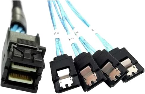 1pc 0.5m/1m Mini SAS SFF-8643 to 4 SATA 7pin Hard Disk 6Gbps Data Server Raid Cable(0.5m) in Saudi Arabia