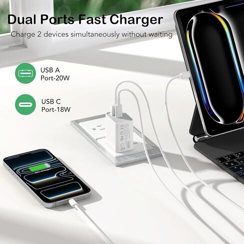 [عبوة من قطعتين] شاحن iPhone سريع الشحن بقدرة 20 وات، كتلة شاحن USB C in Kuwait
