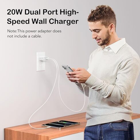 [عبوة من قطعتين] شاحن iPhone سريع الشحن بقدرة 20 وات، كتلة شاحن USB C in Kuwait