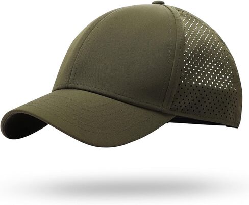 LiuSuper XXL Oversized Quick Dry Baseball Cap for Men & Women Big Heads, Adjustable Unisex Sports Performance Sun Hat One Size for Golf, Running, Workout Olive Green in Saudi Arabia