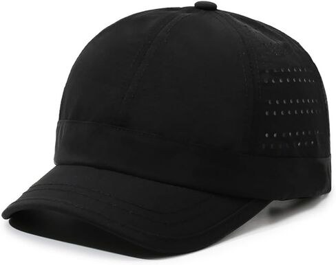 Unisex Short Brim Mesh Back Baseball Cap Quick Dry Lightweight Adjustable Unconstructed Dad Hat in Kuwait