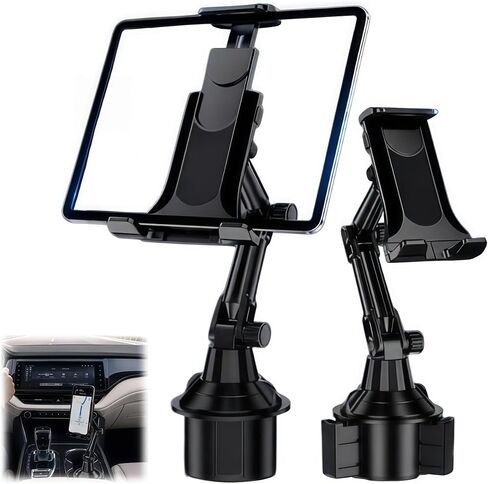 Cup Holder Tablet Mount for BMW 5 Series,Tablet Holder for Car,for iPad Stand Cup Holder Car Mount,Adjustable Height,for 4.7-14‘’ Tablet,All Smartphones in Saudi Arabia