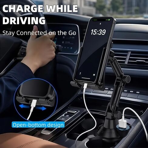 Cup Holder Tablet Mount for Alfa Romeo Stelvio 2017-2022 2023,Tablet Holder for Car,for iPad Stand Cup Holder Car Mount,Adjustable Height,for 4.7-14‘’ Tablet,All Smartphones in Saudi Arabia
