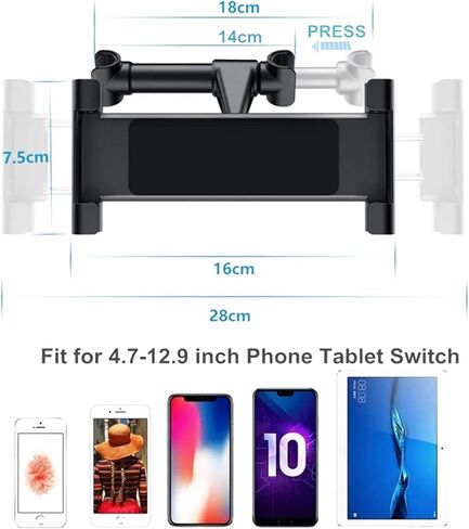 1PC Car Headrest Tablet Holder, Phone ipad Holder, for 4.7-12.9" Devices in Kuwait