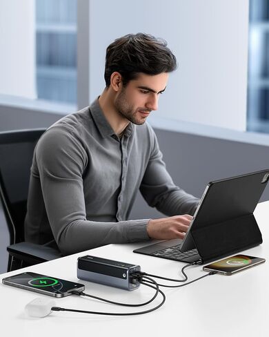 باور بانك للكمبيوتر المحمول Baseus، شاحن محمول 20800 مللي أمبير 145 وات USB C مع 4 منافذ، شاشة رقمية، باور بانك للسفر شحن سريع لأجهزة MacBook، iPhone 17/16 Series، iPad، Samsung، Dell (معتمد من الطيران) in Kuwait