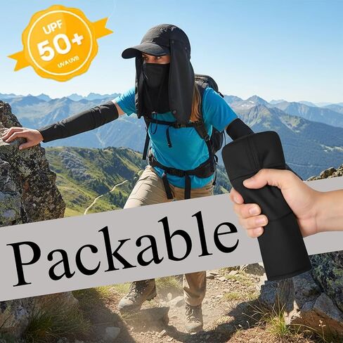 3 Pack Sun Hats for Men with Breathable Mesh, Sun Protection Fishing Hat with Neck Flap Face Cover Hiking Cycling in Saudi Arabia