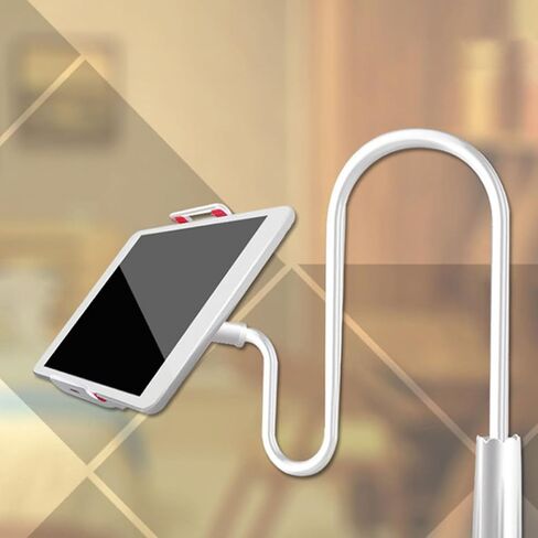 Happyyami Gooseneck Phone Tablet Stand Adjustable PVC Desk Holder White in Kuwait