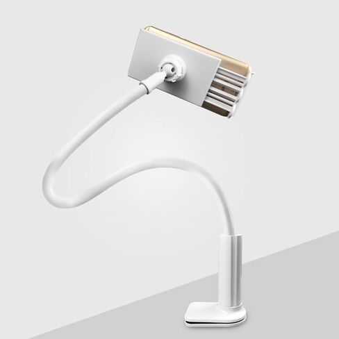 Happyyami Gooseneck Phone Tablet Stand Adjustable PVC Desk Holder White in Kuwait